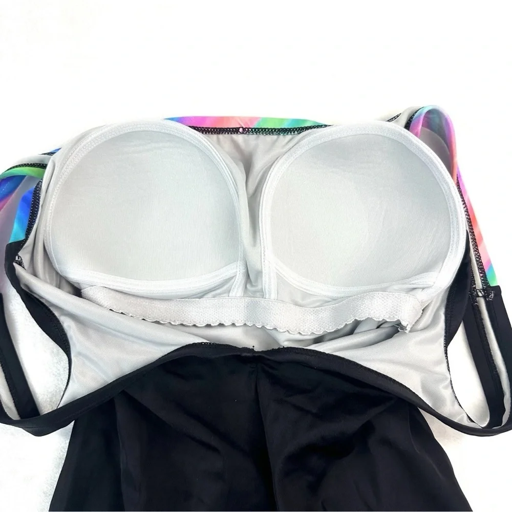 Swim Solutions One-Piece Swimsuit Size 8 Shape Solver Sport Colorful Lined NWOT - Picture 4 of 10